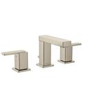 BRUSHED NICKEL TWO-HANDLE HIGH ARC BATHROOM FAUCET 