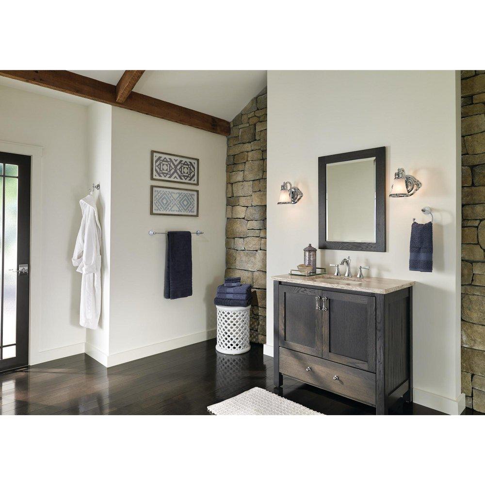 BRUSHED NICKEL TWO-HANDLE HIGH ARC BATHROOM FAUCET 