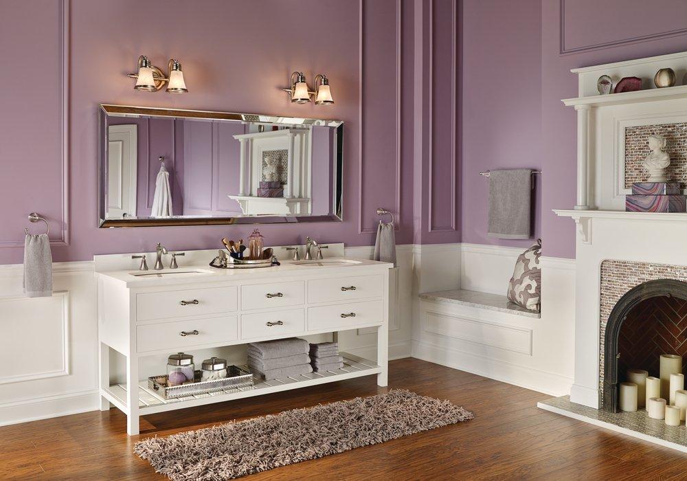 Two Handle Widespread Bathroom Sink Faucet in Brushed Nickel 