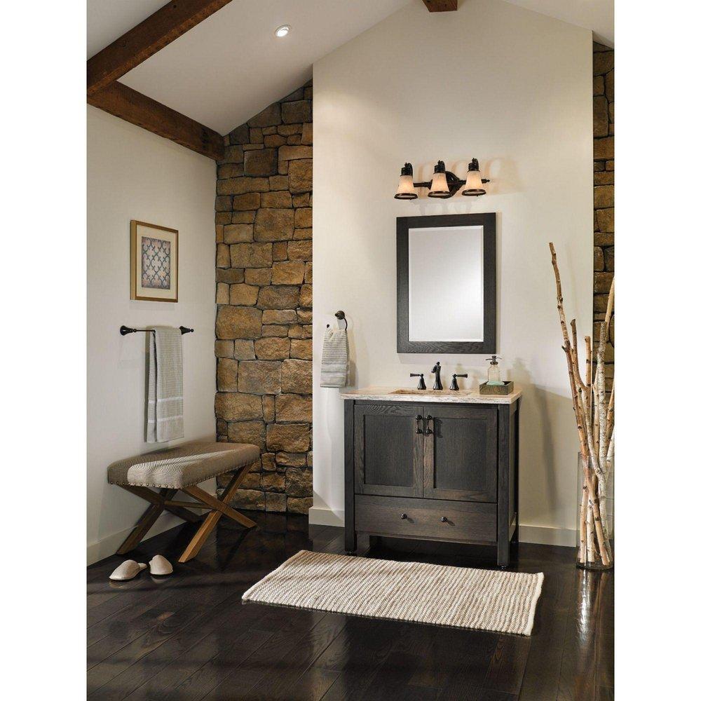 OIL RUBBED BRONZE TWO-HANDLE HIGH ARC BATHROOM FAUCET 