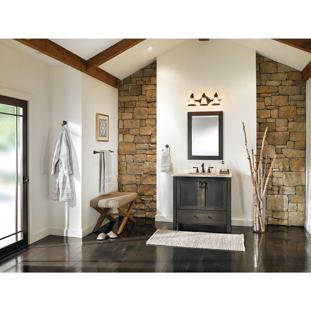 OIL RUBBED BRONZE TWO-HANDLE HIGH ARC BATHROOM FAUCET 