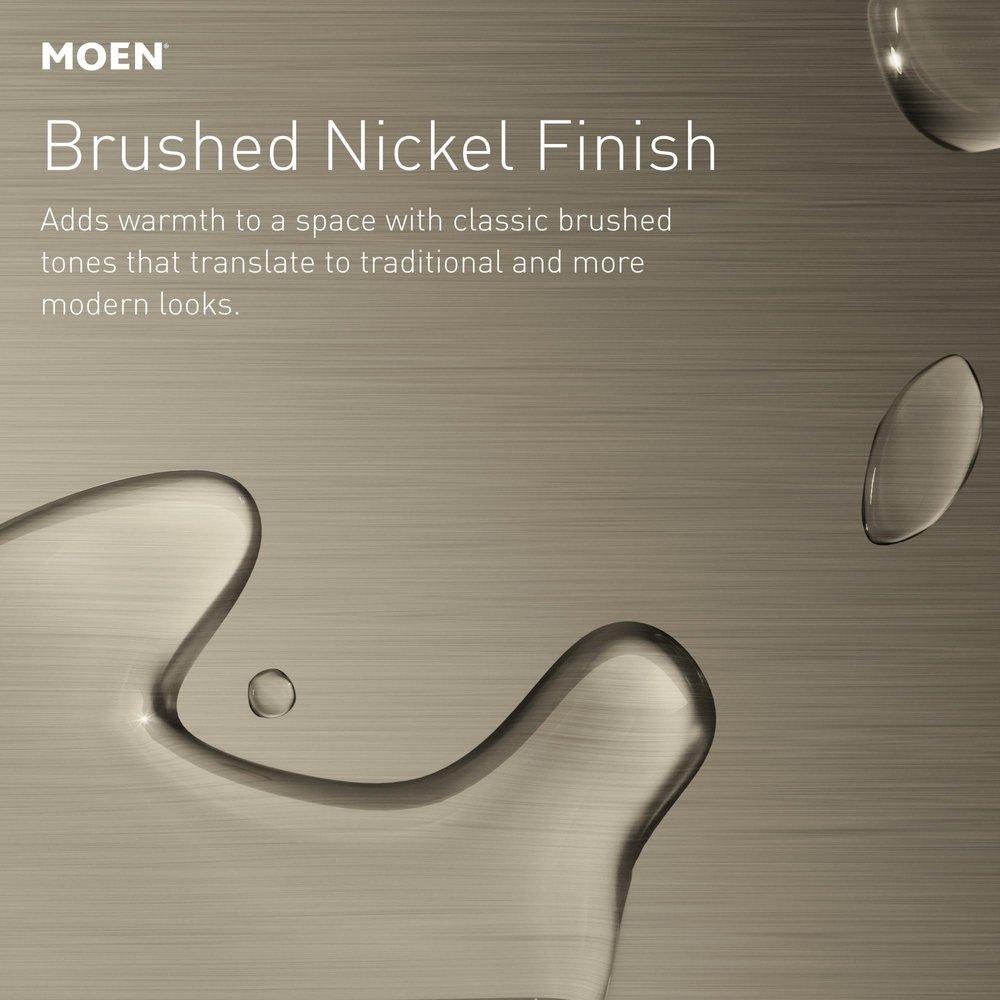 BRUSHED NICKEL TWO-HANDLE HIGH ARC BATHROOM FAUCET 
