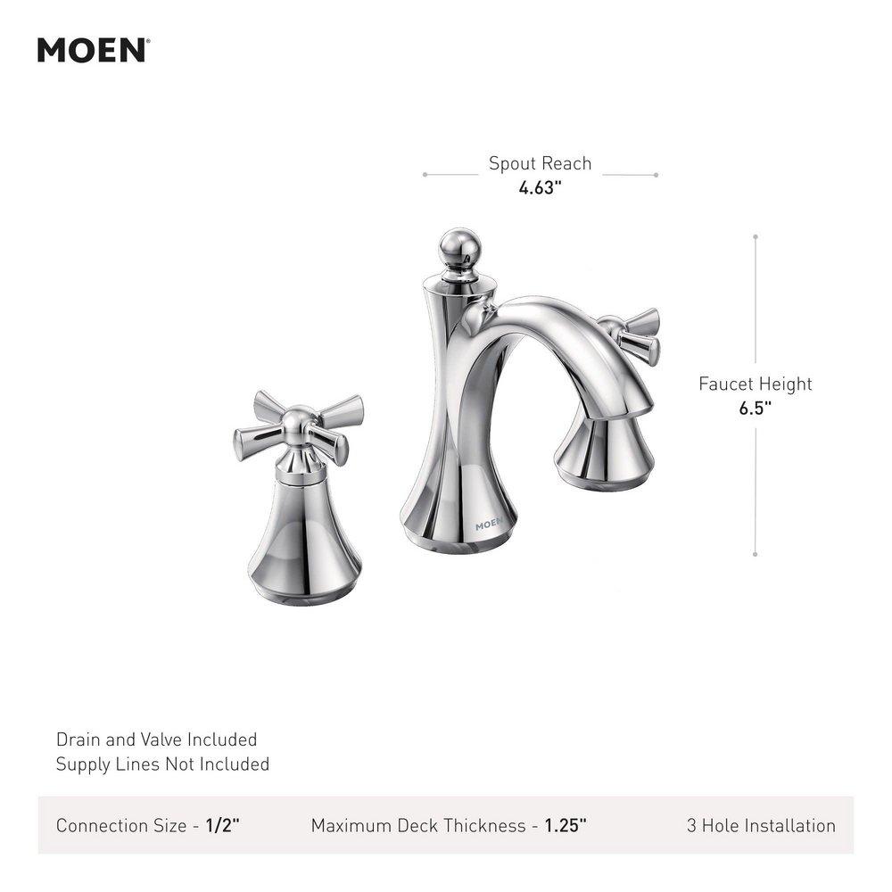 BRUSHED NICKEL TWO-HANDLE HIGH ARC BATHROOM FAUCET 