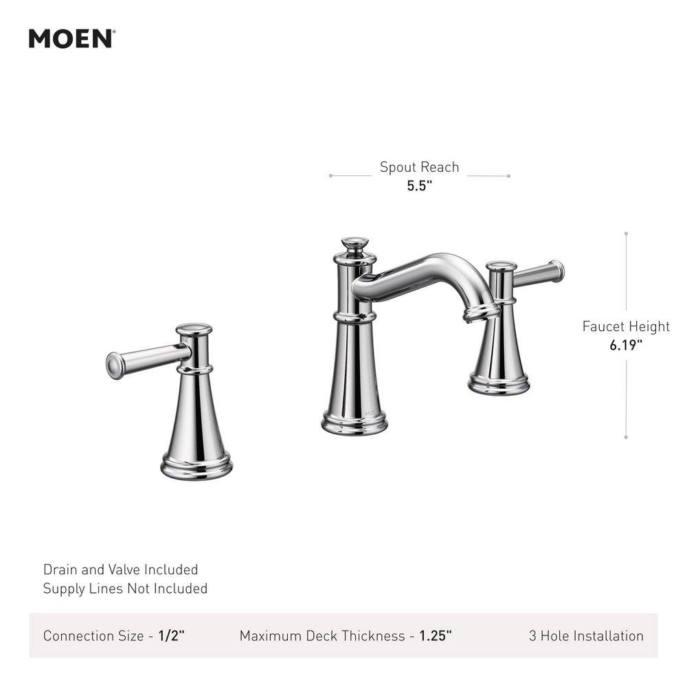 BRUSHED NICKEL TWO-HANDLE HIGH ARC BATHROOM FAUCET 