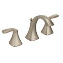 BRUSHED NICKEL TWO-HANDLE HIGH ARC BATHROOM FAUCET