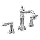 CHROME TWO-HANDLE HIGH ARC BATHROOM FAUCET 