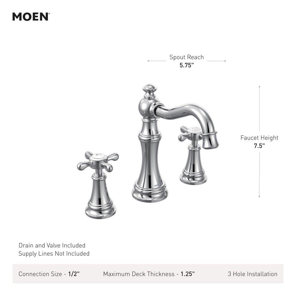 BRUSHED NICKEL TWO-HANDLE HIGH ARC BATHROOM FAUCET 