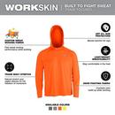 WORKSKIN HOODED SUN SHIRT - ORANGE M 