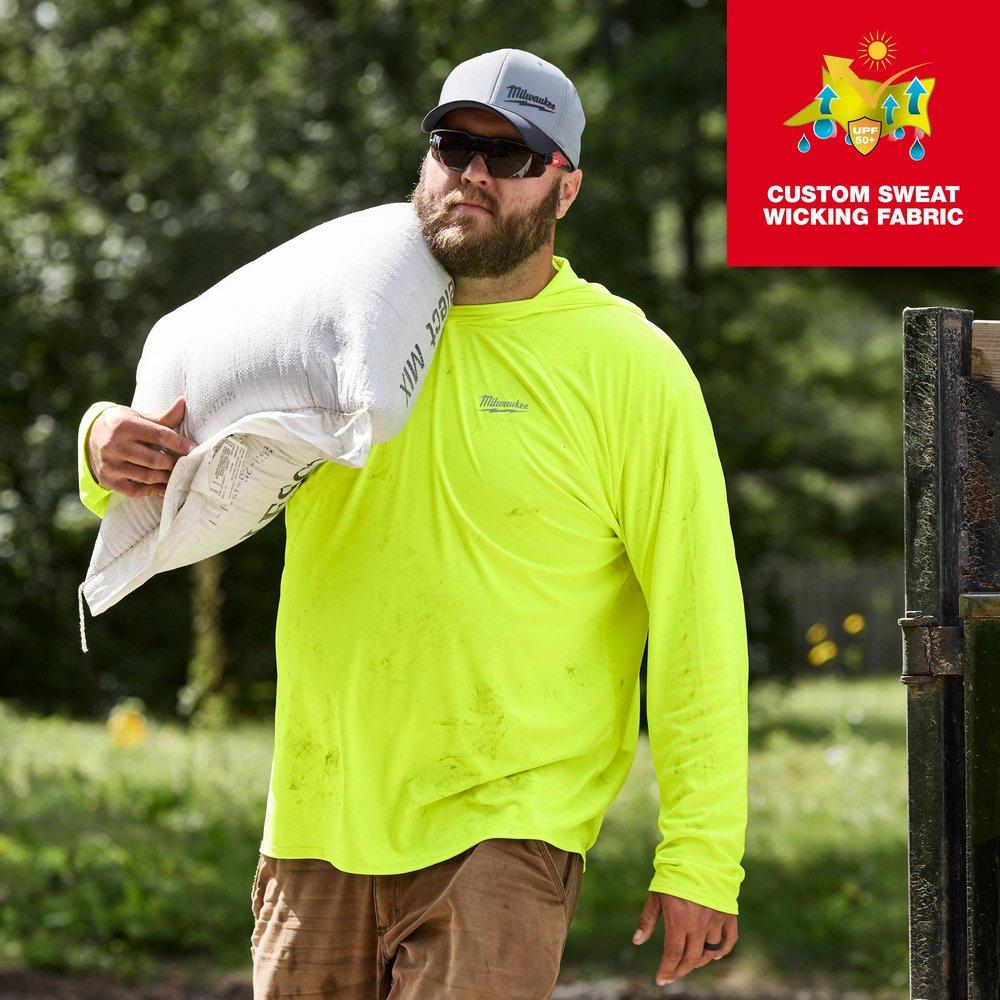 WORKSKIN HOODED SUN SHIRT - YELLOW S 