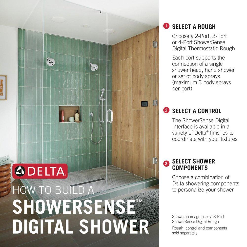 DELTA UNIVERSAL SHOWERING COMPONENTS SHOWERSENSE DIGITAL 2-PORT THERMOSTATIC SHOWER ROUGH 