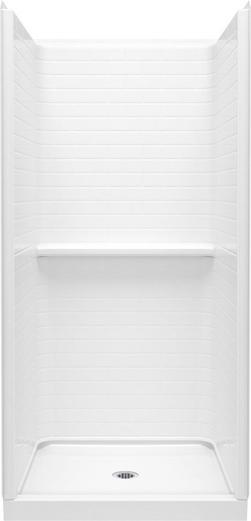 36 x 34 in. Vikrell&reg; Shower Unit with Center Drain in White