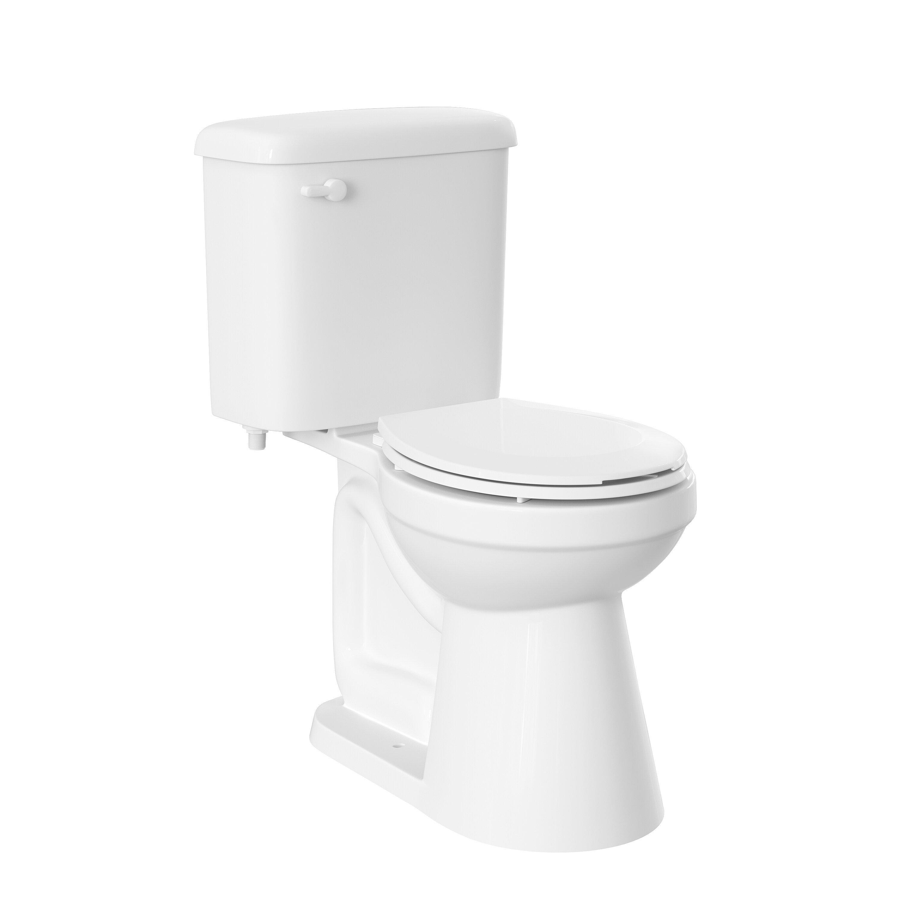 0.8 gpf Standard Height Round Two Piece Toilet in White with 10 in. Rough-In 