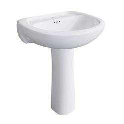 24 x 20 in. Rectangular Pedestal Sink with Base in White