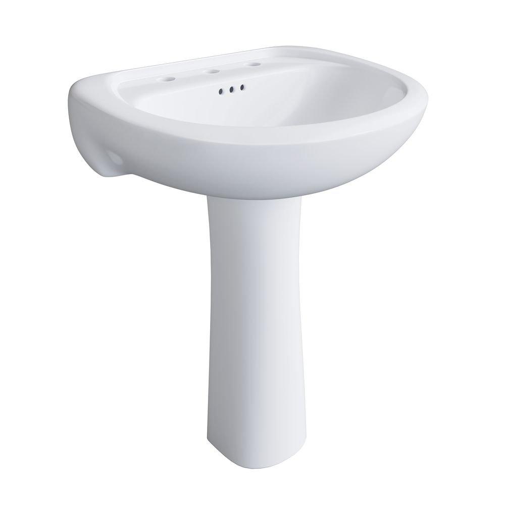 24 x 20 in. Rectangular Pedestal Sink with Base in Biscuit 