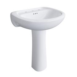 24 x 20 in. Rectangular Pedestal Sink with Base in Biscuit