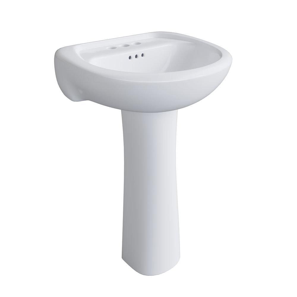 20 x 18 in. Rectangular Pedestal Sink with Base in White 