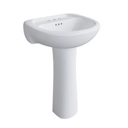 20 x 18 in. Rectangular Pedestal Sink with Base in White