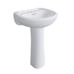 20 x 18 in. Oval Pedestal Sink with Base in White