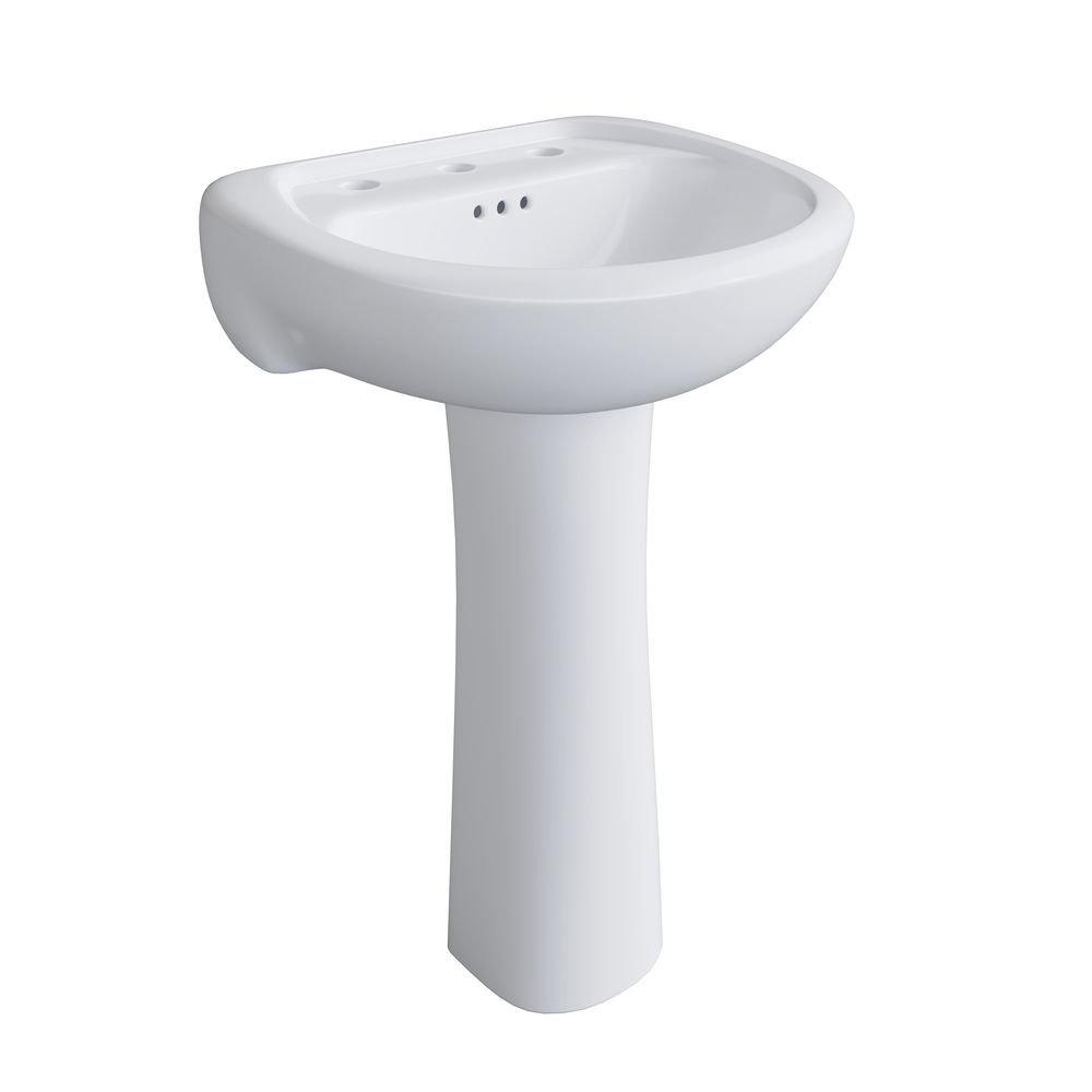 20 x 18 in. Rectangular Pedestal Sink with Base in White 
