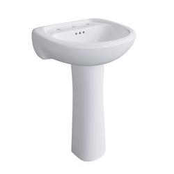 20 x 18 in. Rectangular Pedestal Sink with Base in White