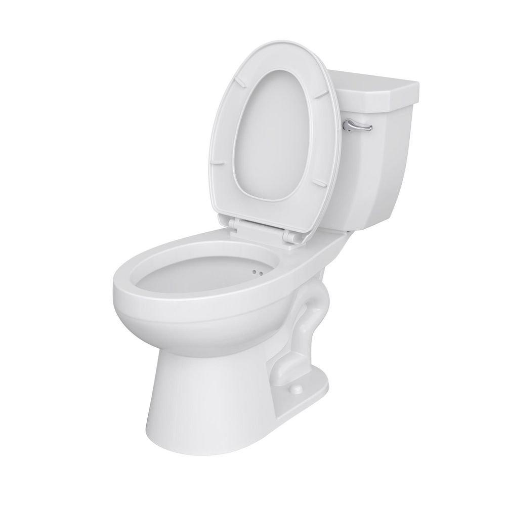 1.28 gpf Standard Height Elongated Two Piece Toilet in White with 12 in. Rough-In and Flush Guard 
