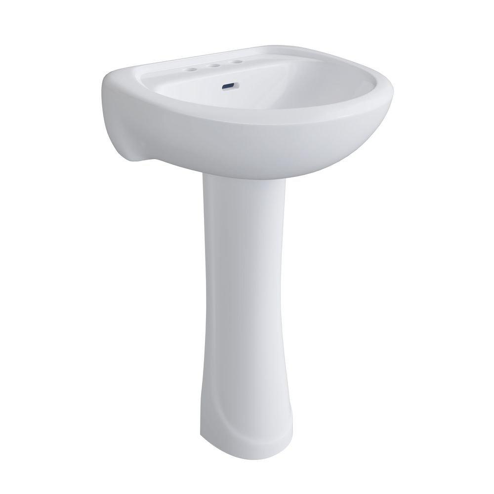 19-1/2 x 17-3/8 in. Rectangular Pedestal Sink with Base in White 