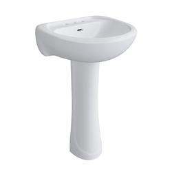 19-1/2 x 17-3/8 in. Rectangular Pedestal Sink with Base in White