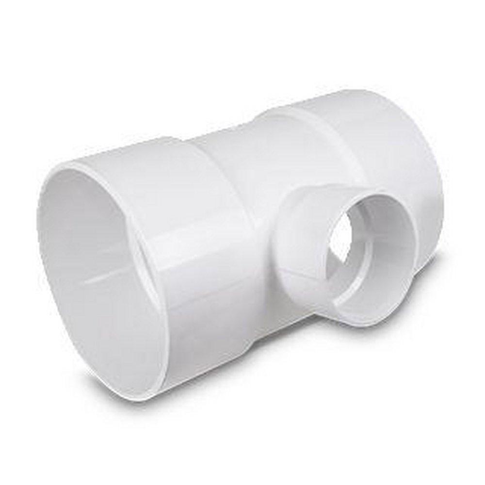 White Hub Straight and DWV Schedule 40 PVC Tee 