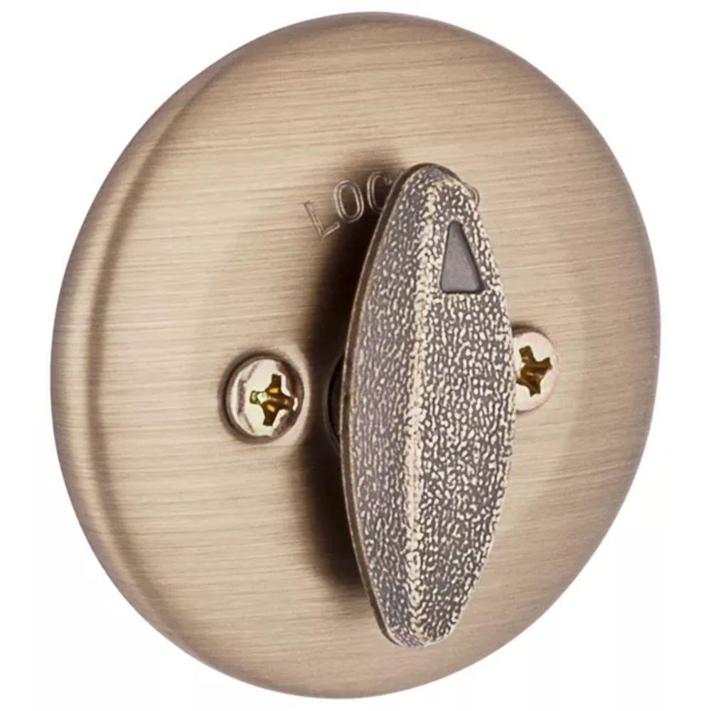 660 Deadbolt Keyed One Side with Smartkey Security and Microban in Antique Brass 