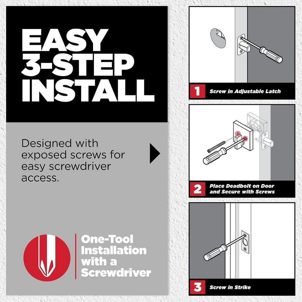 Kwikset Tylo Keyed Entry Knob And Single Cylinder Deadbolt Combo Pack Satin Chrome 