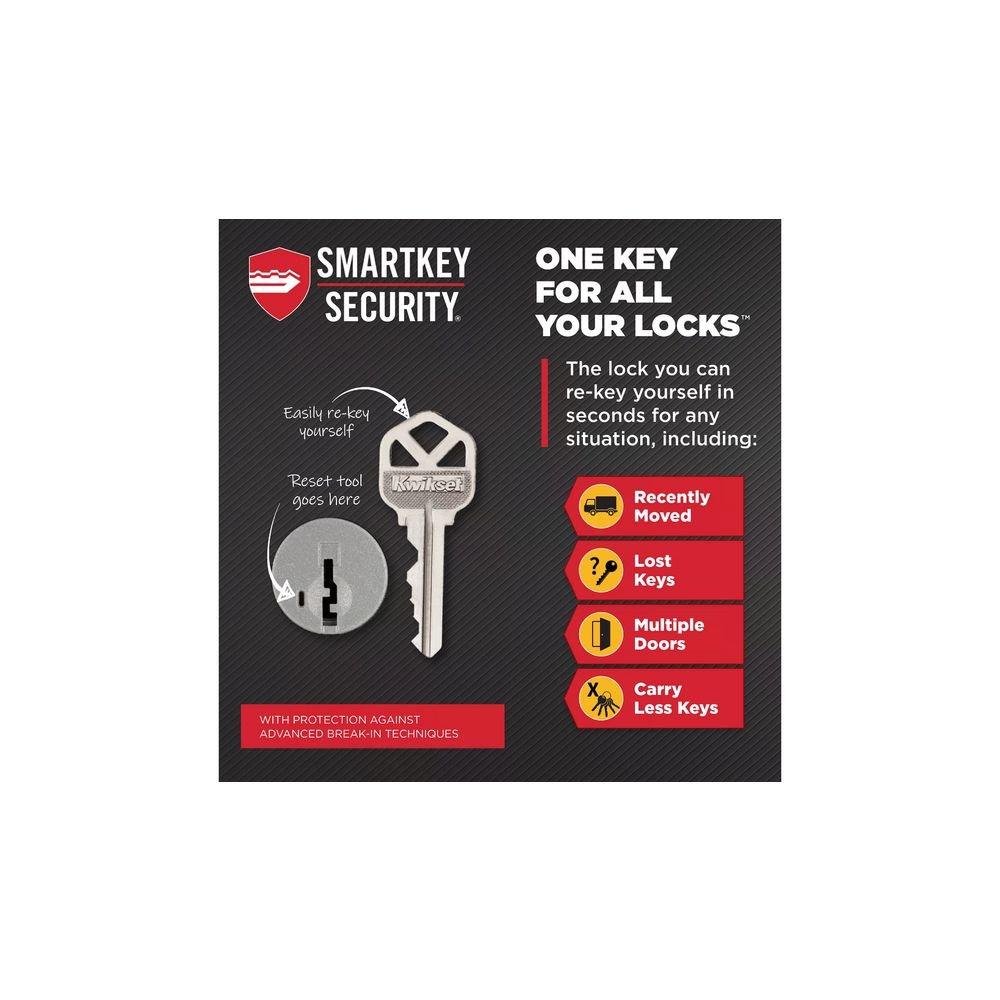 KWIKSET TYLO KEYED ENTRY KNOB AND SINGLE CYLINDER DEADBOLT WITH SMARTKEY COMBO PACK SATIN CHROME 