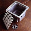 2 in. 304 Stainless Steel No-Hub Floor Sink with Square Stainless Steel Top