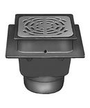 4 in. Cast Iron Round Top Sanitary Floor and Indirect Waste Drain with Galvanized Receptor and Grate Only