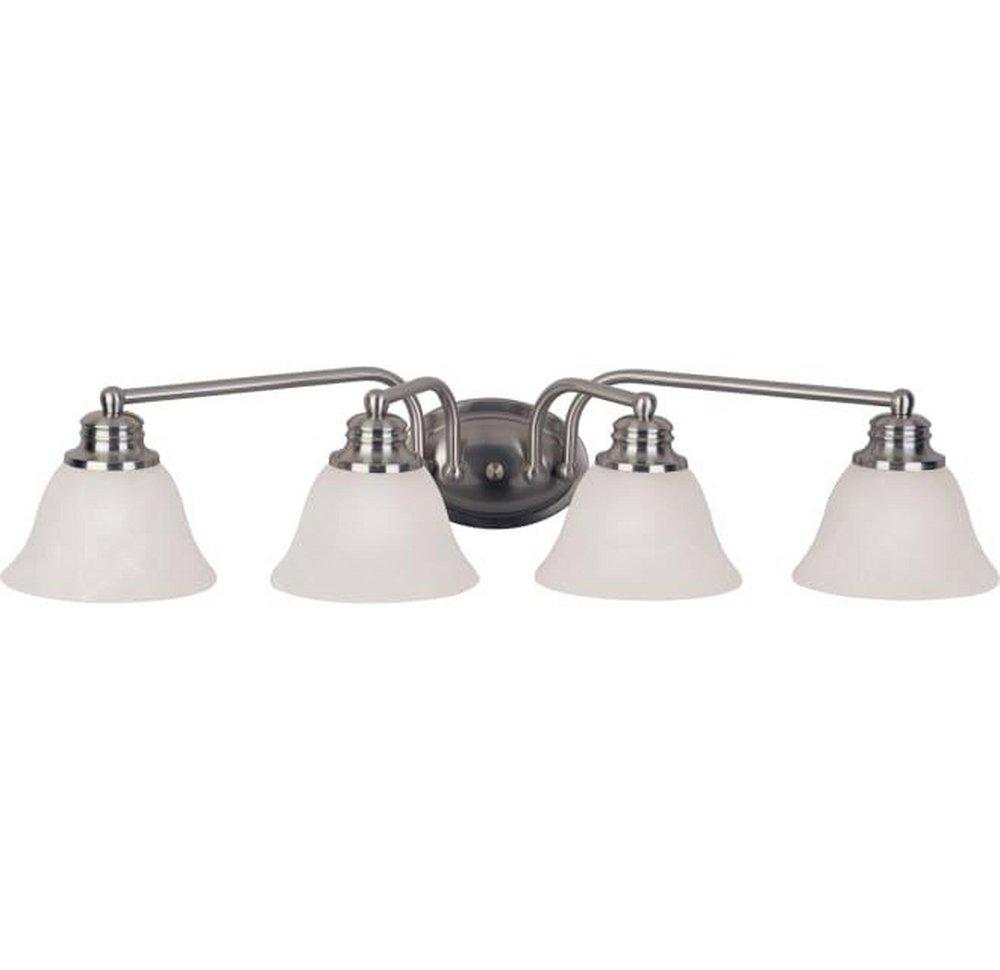 Maxim Lighting&reg; Satin Nickel 6 in. 100W 4-Light Bath Light with Marble Glass Shade 