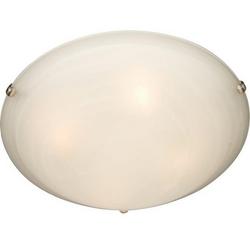 4 x 16 in. 60 W 3-Light Medium Flush Mount Ceiling Fixture with Marble Glass in Satin Nickel