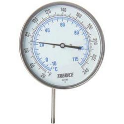 5" Bi-Metal 0-100 Deg F Adjustable Angle Thermometer with 6" Stem and 1/2" NPT