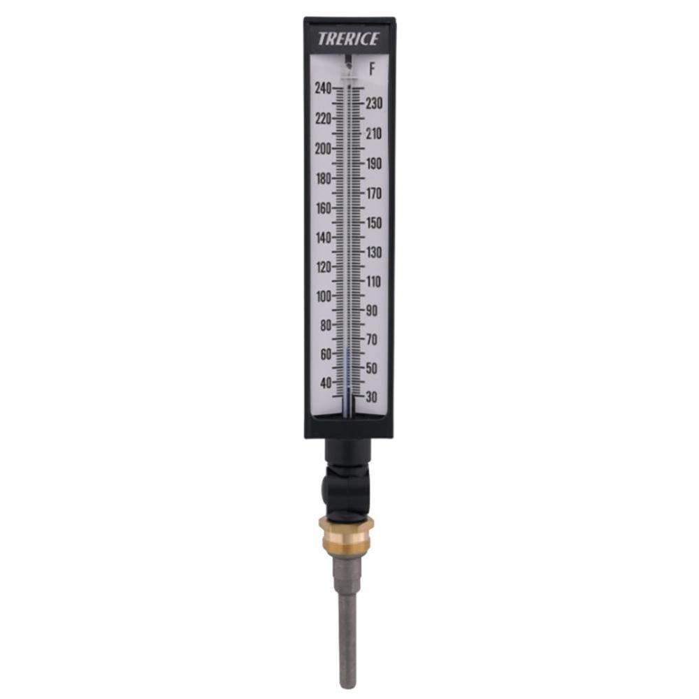 BX9 - 9" Scale Adjustable Angle Industrial Thermometer 30-130 deg F with 3-1/2" Stem 