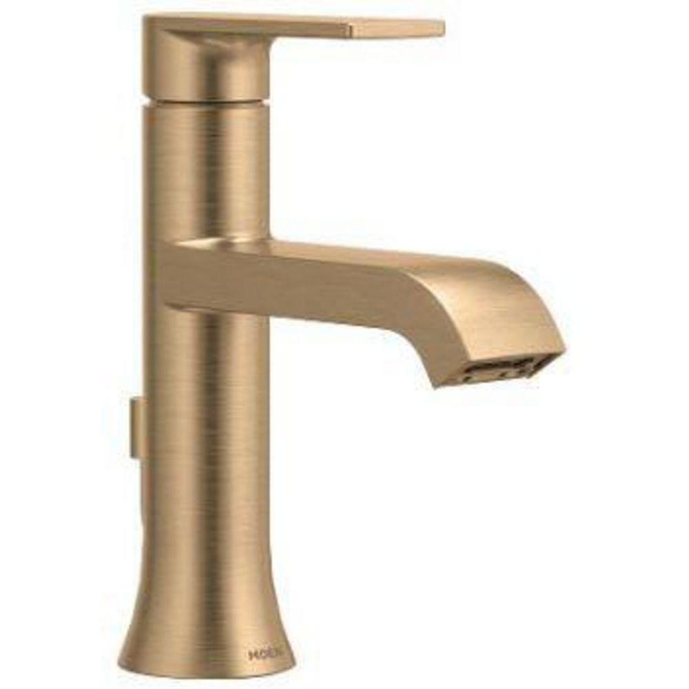 Single Handle Monoblock Bathroom Sink Faucet in Bronzed Gold 