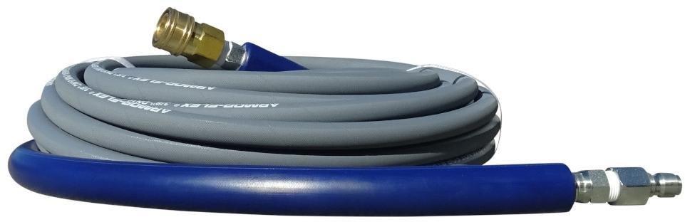 100 ft. (3/8 in.) 4200 PSI Gray Non-Marking High-Pressure Hose with Quick Connectors (Hot/Cold Water) 