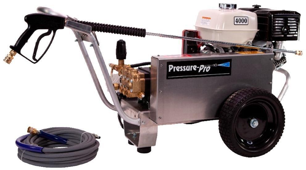 Professional 4000 PSI (Gas - Cold Water) Belt-Drive Aluminum Frame Pressure Washer with General Pump and Electric Start Honda GX390 Engine 