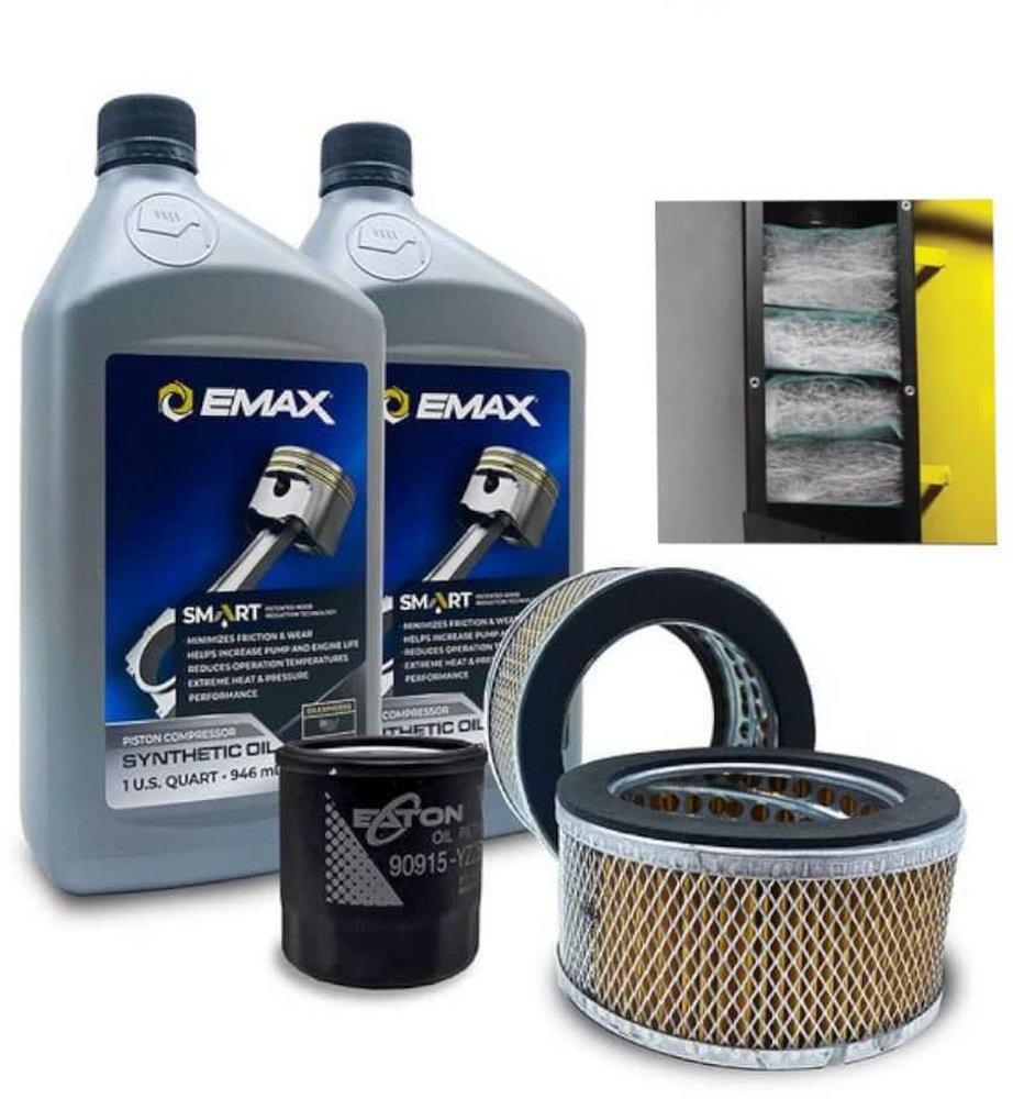 5YR Extended Silent Air Warranty Kit Filter Maintenance kits for 5hp 10hp Piston Compressors includes 2 OILPIS102Q 2 FILTER057 8 FILTER107 1 FILTER130 Oil Filter 