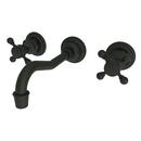 Two Handle Wall Mount Widespread Bathroom Sink Faucet in Oil Rubbed Bronze