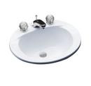 19 x 19 in. 3-Hole 1-Bowl Self-Rimming Vitreous China Oval Lavatory Sink with Rear Center Drain in Cotton