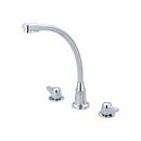 High Arc Kitchen Faucet with Double Teardrop Handle in Polished Chrome
