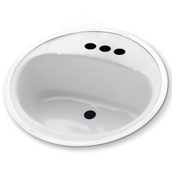 18 in. Drop-in Round Steel Bathroom Sink in White