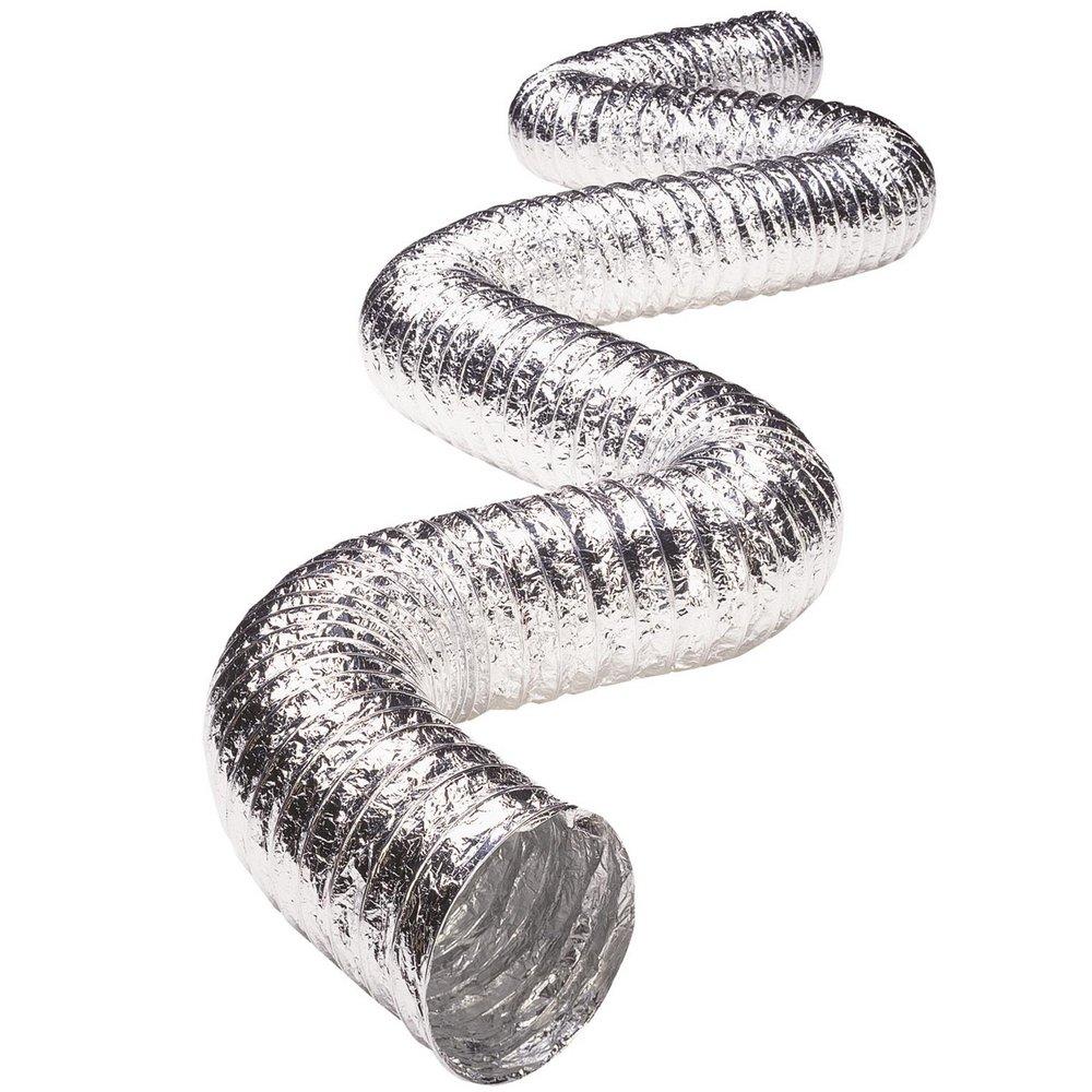 Deflecto Silver 25 ft. Silver Uninsulated Flexible Air Duct 