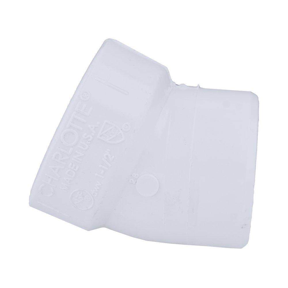 White PVC DWV 22-1/2&deg; Street Elbow 
