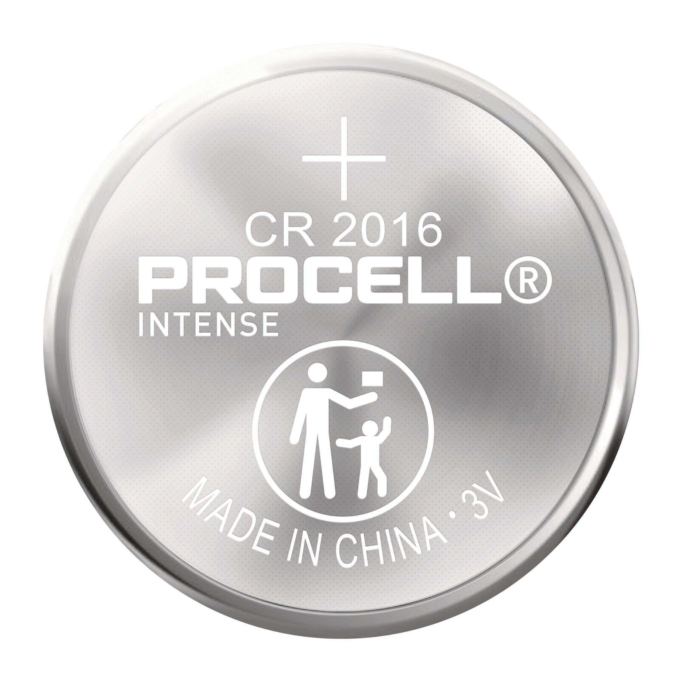 Lithium Coin Intense 2016 Batteries, 3V, 10-year Shelf Life, Tearstrip Pack of 5 
