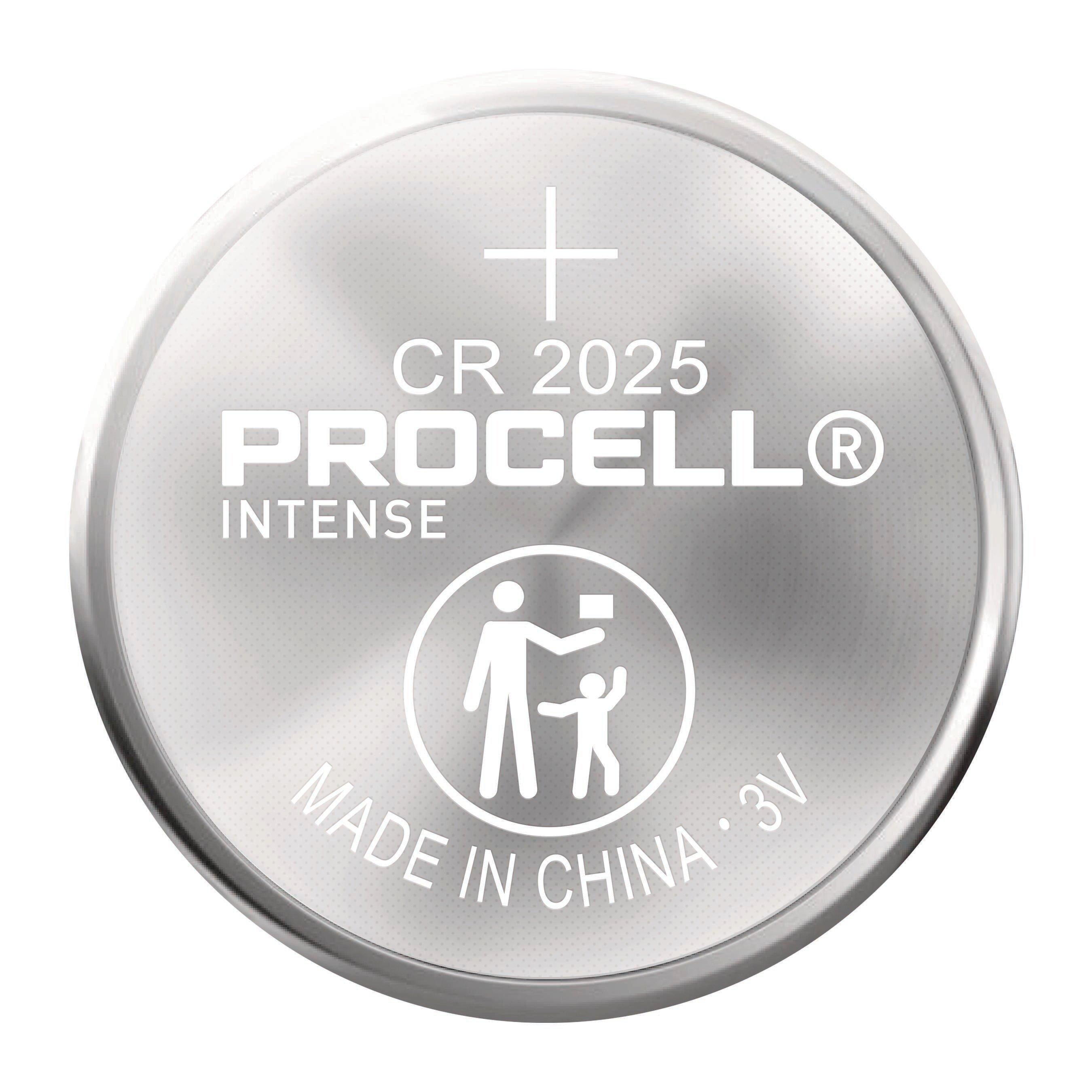Lithium Coin Intense 2025 Batteries, 3V, 10-year Shelf Life, Tearstrip Pack of 5 