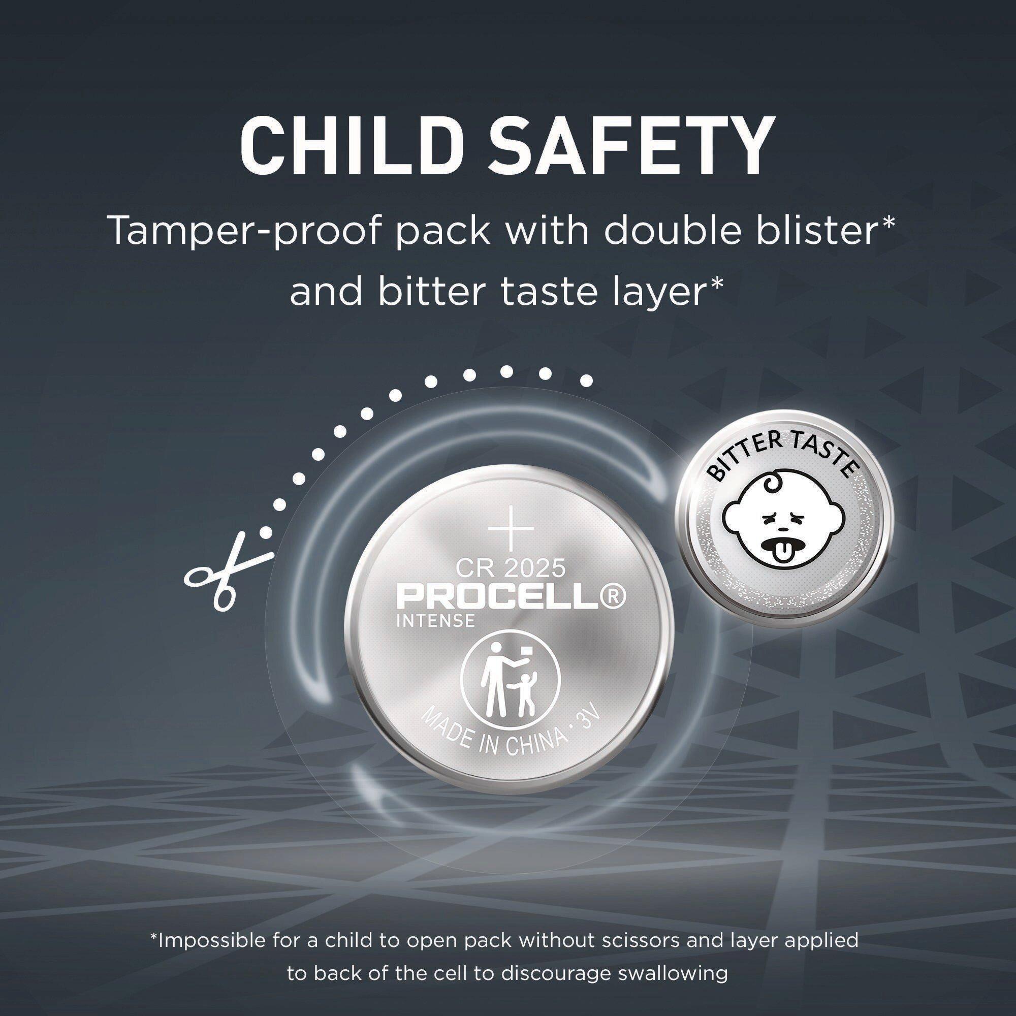 Lithium Coin Intense 2025 Batteries, 3V, 10-year Shelf Life, Tearstrip Pack of 5 